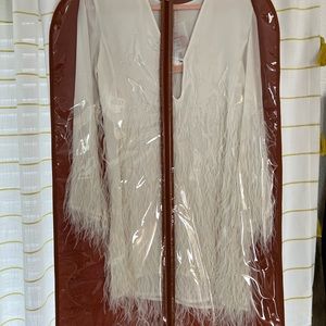 Cult Gaia Evelyn Dress Feather Wedding SMALL